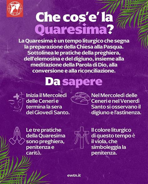infografica sui tre pilastri della Quaresima: digiuno, preghiera, carità