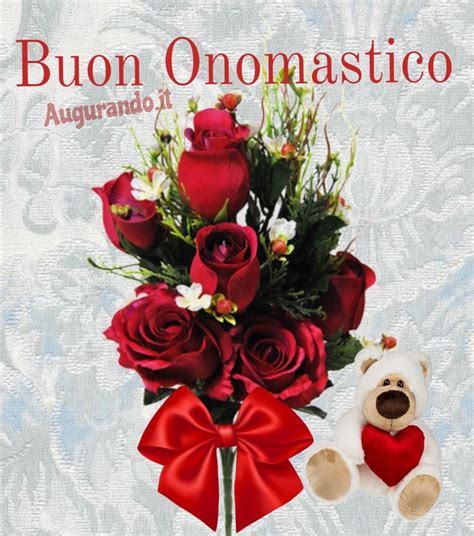 biglietto di auguri per onomastico con fiori