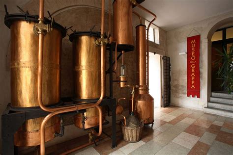 Interno di una distilleria di grappa con alambicchi