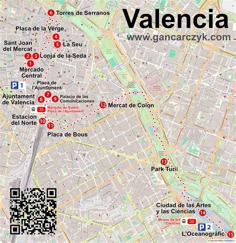 Mappa di Valencia che evidenzia la posizione degli Pio XII Apartments vicino al Nuevo Centro e al Jardí del Túria