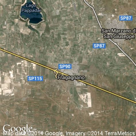 Mappa del territorio di Fragagnano e dei collegamenti stradali nell'area ionico-salentina