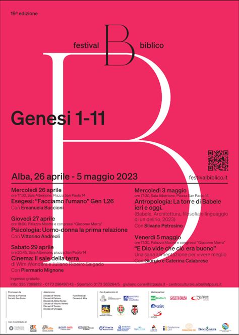 Locandina ufficiale o immagine promozionale del Festival Biblico a Vicenza