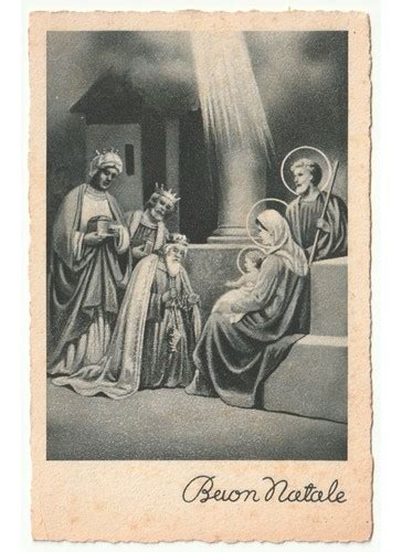 Esempio di cartolina sacra raffigurante la Natività