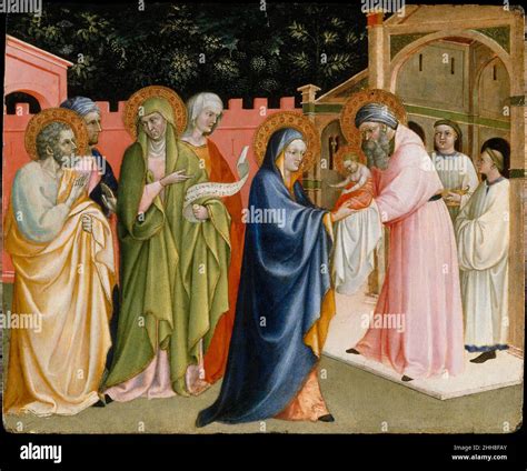 Anna la profetessa al tempio con il bambino Gesù e Maria