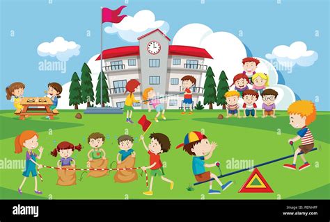 illustrazione di bambini che giocano e imparano in un ambiente scolastico accogliente e sereno
