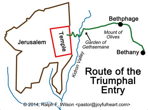 Map showing Jesus' journey towards Jerusalem with Bethany highlighted.