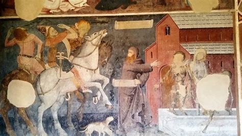Ciclo di affreschi trecenteschi raffigurante l'incontro dei tre vivi e dei tre morti nel chiostro di Vezzolano