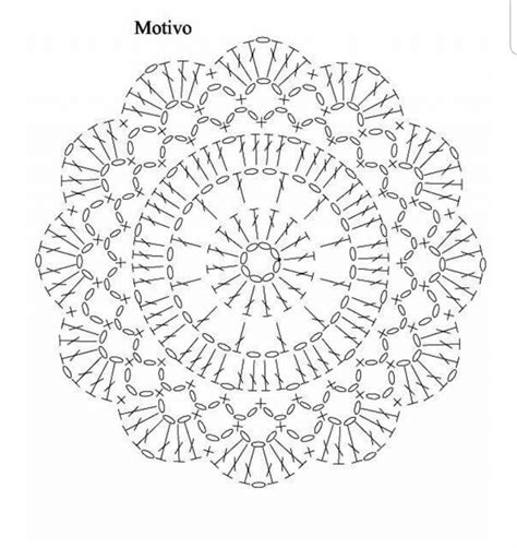 Schema grafico di un piccolo fiore o centrino all'uncinetto