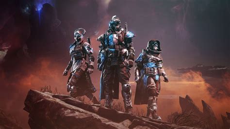illustrazione di Guardiani che esplorano un ambiente di Destiny 2 con elementi luminosi