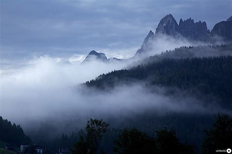 Paesaggio sereno della Valle del Savio con nebbia mattutina