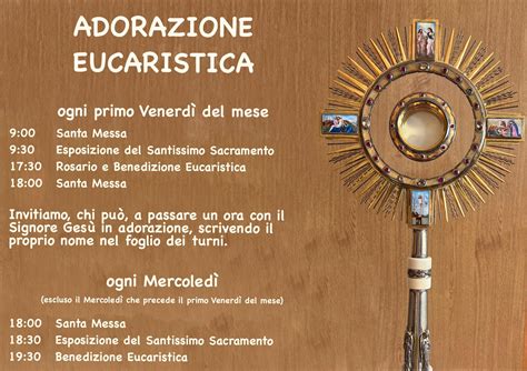Tavola comparativa tra l'adorazione eucaristica e la comunione eucaristica