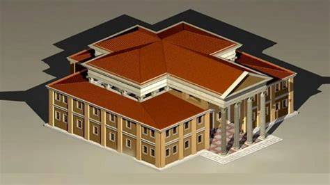 Ricostruzione della basilica episcopale di Columbaris con l'altare