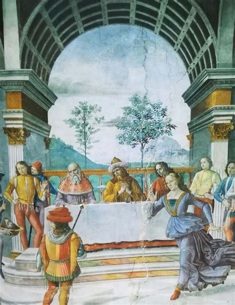 Illustrazione del banchetto di Erode con Salomè che danza e la testa di Giovanni Battista su un vassoio