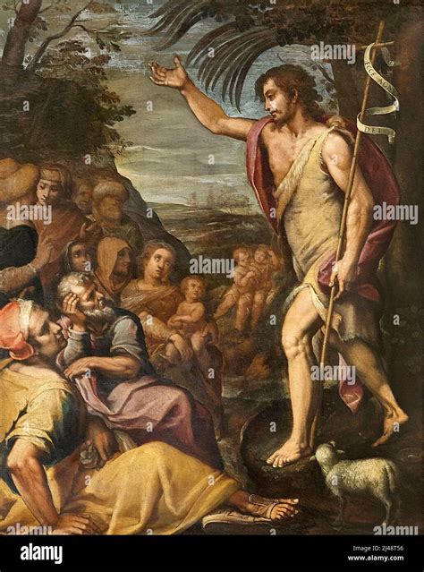 Immagine del profeta Giovanni il Battista che predica o battezza