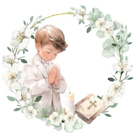 illustrazione di bambini che celebrano la prima comunione e la cresima