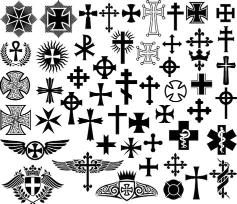 Vari design di croci bicolore
