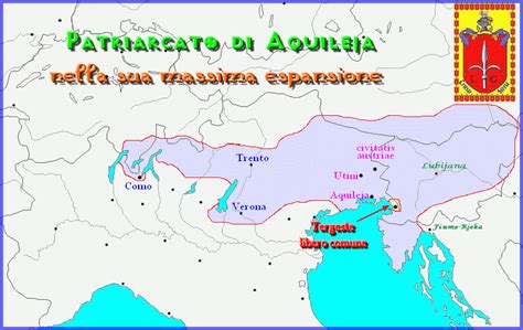 Mappa dell'area del Patriarcato di Aquileia nel Medioevo
