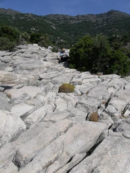 Foto di campi solcati (karren) su una superficie rocciosa