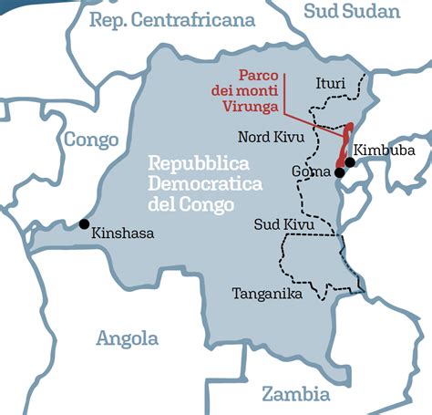 Mappa del Nord Kivu con le aree di conflitto