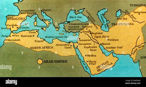 Mappa storica dell'espansione dell'Impero Islamico nel VII-VIII secolo