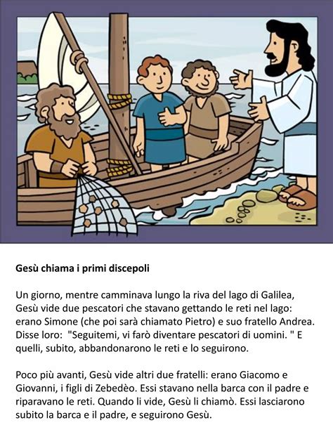Illustrazione biblica di Gesù che chiama i pescatori Simone e Andrea