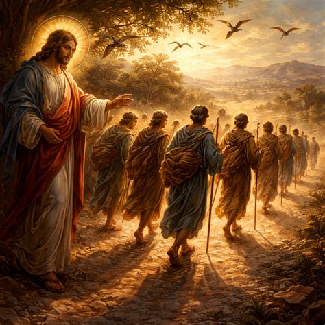 Dipinto raffigurante Gesù che chiama i Dodici Apostoli dalla folla