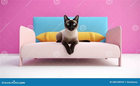 Illustrazione di un gatto accoccolato in un ambiente domestico sereno