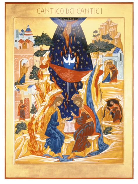 infografica che mostra metafore del Cantico dei Cantici: cerbiatti, colombe, giardini profumati, frutti