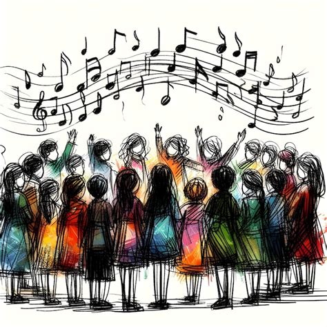 coro di persone che cantano lodi in una chiesa moderna