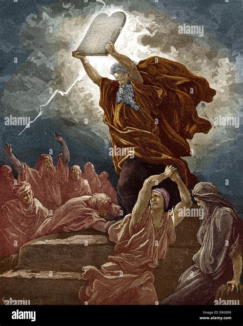 illustrazione di Mosè che riceve le tavole della Legge sul Monte Sinai