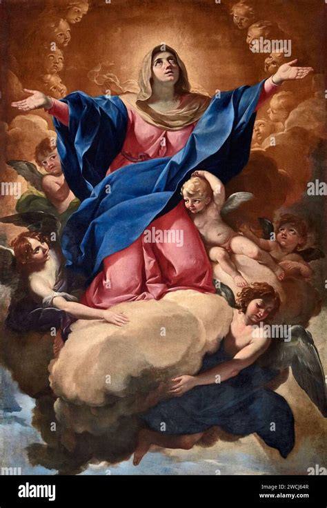 Rappresentazione artistica di Maria Assunta in Cielo tra gli angeli