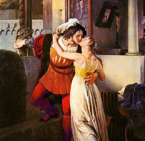 Illustrazione del balcone di Romeo e Giulietta, con i due personaggi