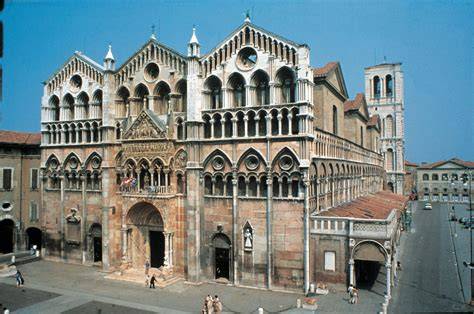 Schema strutturale della Cattedrale di Ferrara con evidenza delle criticità post-sismiche