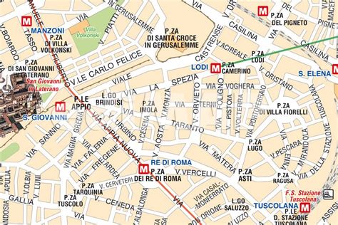 Mappa della zona di Via Vittorio Veneto a Roma con Piazza Barberini