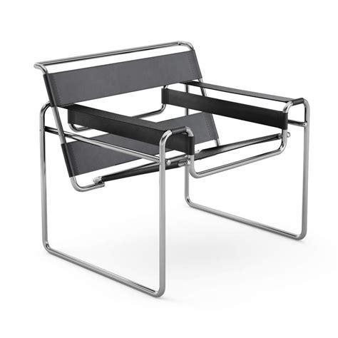 Illustrazione di iconici prodotti di design Bauhaus (es. Sedia Wassily, lampada Wagenfeld)
