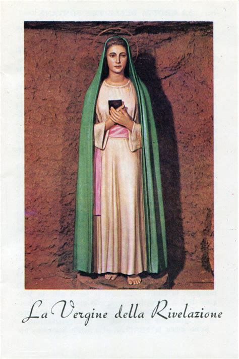 rappresentazione della Vergine della Rivelazione o di un'apparizione mariana con elementi simbolici della Chiesa in crisi