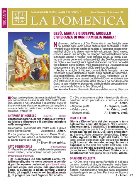 Illustrazione stilizzata di un foglietto liturgico natalizio