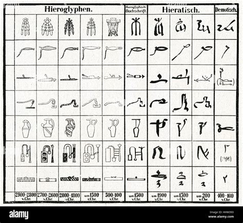 Evoluzione dei geroglifici egizi