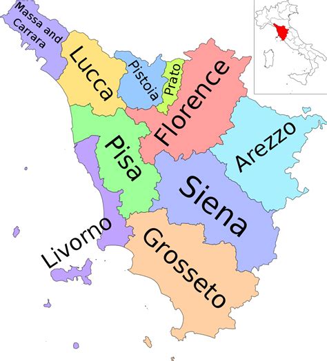 Mappa storica o rappresentazione grafica dell'Arcidiocesi di Lucca nel contesto della regione ecclesiastica Toscana