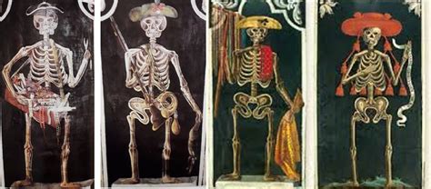 Immagine di uno dei pannelli dipinti con scheletri del Museo di Gandino