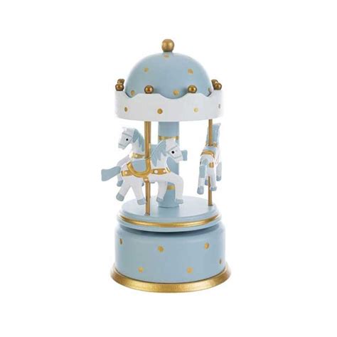 Carillon a forma di giostra con cavallucci in legno