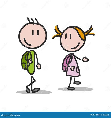 Illustrazione di bambini che camminano con Gesù verso Emmaus