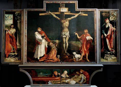 Dettaglio della Crocifissione dal Polittico di Isenheim di Mathis Grünewald
