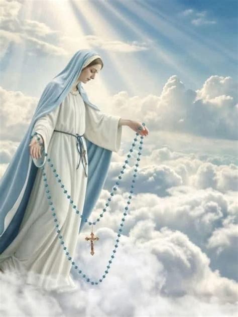 Immagine del Rosario o della Vergine Maria con sfondo floreale