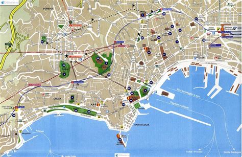 Mappa del centro storico di Napoli con indicati i luoghi legati a San Giuseppe Moscati: Gesù Nuovo, via Cisterna dell'Olio, Ospedale degli Incurabili
