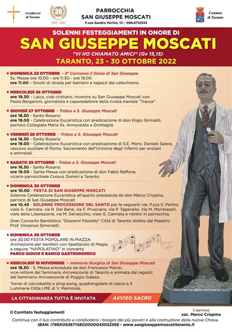 Infografica con citazioni significative di San Giuseppe Moscati e le virtù da lui incarnate