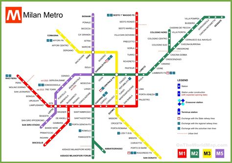 Mappa della metropolitana di Milano
