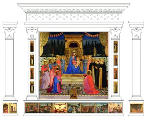 Ricostruzione digitale o fotografica della Pala di San Marco di Beato Angelico