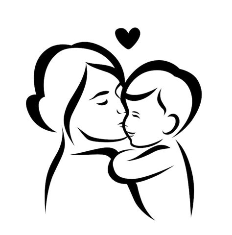 Immagine stilizzata di una mamma con il suo bambino in braccio