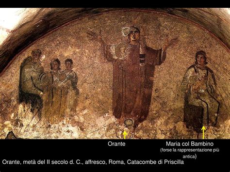 Rappresentazione del Bambino Gesù nelle Catacombe di Priscilla